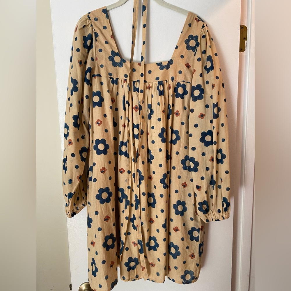 Christy Dawn Beige Floral Mini Dress - Picture 2 of 3
